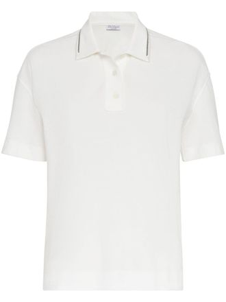 Brunello Cucinelli Piquet Polo Shirt With Monili Polo Shirts