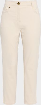 Maison Common Cotton Stretch Straight-Leg Ankle Pants