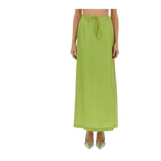 Alysi Maxi Skirts, female, Green, Size: M Maxi Skirt with Tie Waist