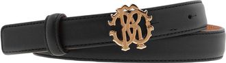 Roberto Cavalli Monogram Leather Belt, Size 40