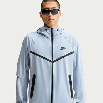 Nike Mens Tech Dri-FIT Woven Full-Zip Windrunner Jacket in Blue | IU6965-440