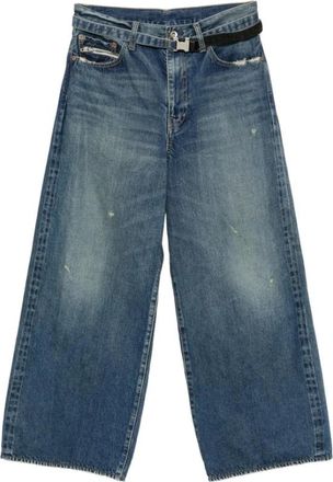 sacai Wijde Denim Broek - Heren - Loose Fit Jeans - Blauw - S - Denim - Jeans