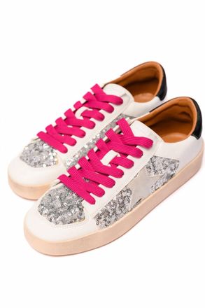 Corkys Footwear Womens Another Round Sneaker In Silver Sequins Sequence