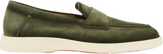Santoni Penny Suede Loafers - male - Santoni - Loafers - Green - 5 UK - Shoes