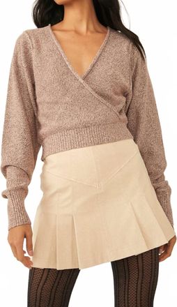 Free People Wrap Sweater In Rose Gold