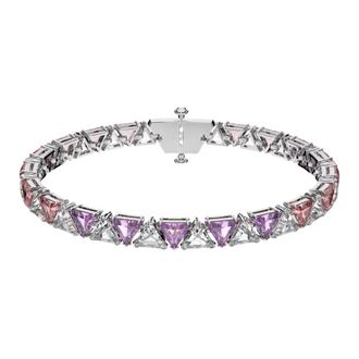 Swarovski Bracelets, female, Gray, Size: ONE SIZE Womens Tennis Bracelet Trilliant Cut Pink Matrix 5614928