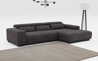 Cotta Ecksofa »Side L-Form, mit Kopfteilverstellung & 3 Nierenkissen« optional motorische Sitztiefenverstellung
