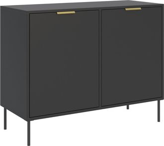 Selsey Selsey Vena - Aparador De 2 Puertas - Negro, 100 Cm