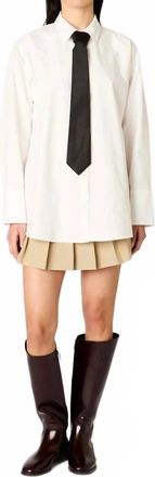 Nia Dahlia Button Down Shirt In White