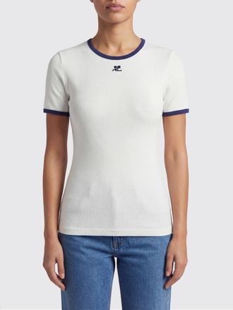 Courr&egrave;ges T-shirts in cotone con mini logo Courr&Egrave;ges