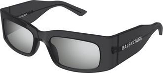 Balenciaga Silver Rectangular Unisex Sunglasses BB0328S 003 56