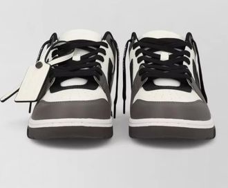 Off-white leather low-top sneakers