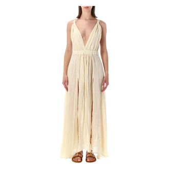 120% Lino 120% Lino, Gowns, female, Beige, Size: XL Abito Lungo