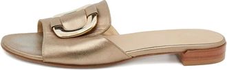 Stuart Weitzman 2024 metallic slides - women - Leather/Leather/Leather - 39 - Neutrals
