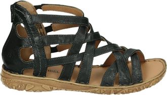 Josef Seibel Schoenen, Dames, Zwart, 43 EU, Leer, Sportieve Zwarte Sandalen IVY 06