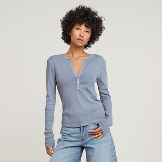 G-Star Deep V-Neck Slim Top - Lichtblauw - Dames