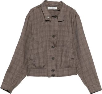 Our Legacy checked button-up bomber jacket - women - Fabric - 32 - Brown