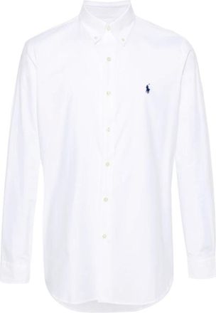 Polo Ralph Lauren Overhemden, Heren, Wit, XL, Katoen, Witte Aansluitende Shirt Aw 25