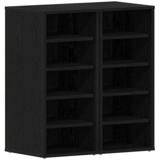 vidaXL Vidaxl - Shoe Cabinet 2 pcs Black oak 32 x 35 x 70 cm Engineered Wood