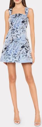 Milly Elodie Jacquard Mini Dress In Blue