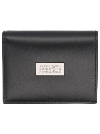 Maison Margiela Logo-Embellished Leather Coin Purse - Black