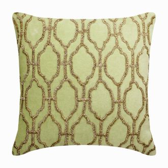 OEM Funda De Almohada Con Cremallera, Verde Menta, Decorativa, De Algod&oacute;n Con Estampado Geom&eacute;trico, De 30 X 30 Cm (12 X 12)