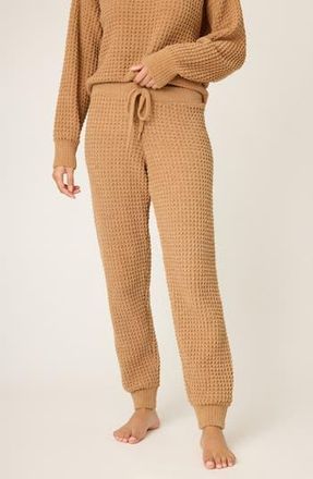 PJ Salvage Chenille Waffle Knit Lounge Pants in Caramel at Nordstrom Rack, Size X-Large
