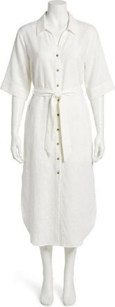 Z Supply Brise Linen Midi Dress In White