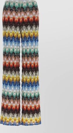 Missoni lam&eacute; viscose trousers flared leg knit