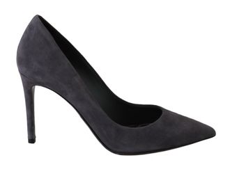 Dolce & Gabbana Gray Suede Leather Stiletto Shoes Womens Heels