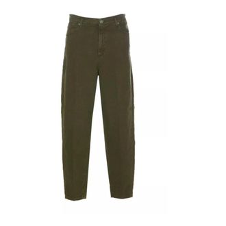 Dondup Straight Trousers, female, Green, Size: W24 Bessie Five-Pocket Loose Fit Trousers