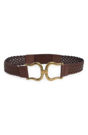 Linea Pelle Braided Interlock Buckle Belt in Chocolate at Nordstrom Rack, Size X-Large