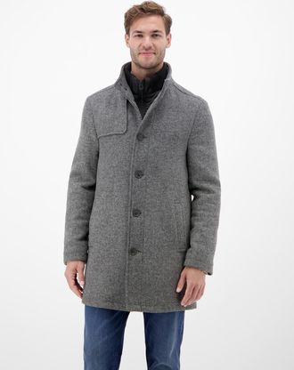 Lerros Kurzmantel LERROS, Herren, Gr. 48, basalt grau, Web, Obermaterial: 60% Polyester, 30% Wolle, 10% sonstige Fasern, meliert, unifarben, normal Po-bedeck