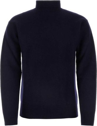 Jil Sander Dark Blue Turtle Neck Sweater
