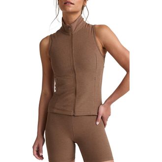 Beyond Yoga Venice Zip Vest in True Chocolate Heath at Nordstrom Rack, Size X-Small