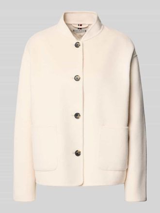 Tommy Hilfiger Regular Fit Bomberjacke aus Woll-Mix in Weiss, Größe 34