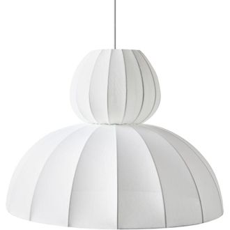 Beliani Lampada a sospensione Paralume simile alla seta Plafoniera moderna bianca Goelette