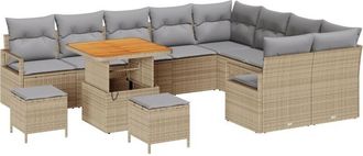 vidaXL Vidaxl - Garden Sofa Set 12 pcs Beige, Light Grey 80 x 80 x 71 cm
