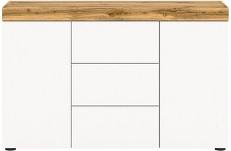 Calicosy Calicosy - Credenza 2 ante e 3 cassetti bianco e rovere wotan L125 cm - malibu