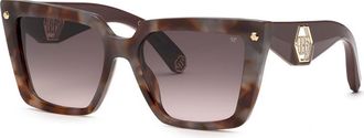 Philipp Plein SPP178 03KA Womens Sunglasses Tortoiseshell Size 56