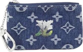 Louis Vuitton Pre-owned Pochette Cl&eacute;s - Dames - Vintage Accessoires - Blauw - ONE Size - Denim - Vintage