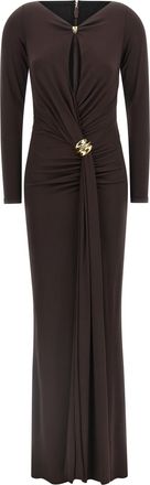 Elisabetta Franchi Brown Viscose Long Womens Dress