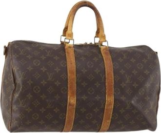 Louis Vuitton Pre-owned Boston Bag - Dames - Vintage Weekendtas - Bruin - ONE Size - Leer - Vintage