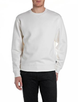 Replay Sweatshirt REPLAY, Herren, Gr. XXL, weiss (natural wei&szlig;), Sweatware, Obermaterial: 80% Baumwolle, 20% Polyester, unifarben, regular fit normal, Rundha