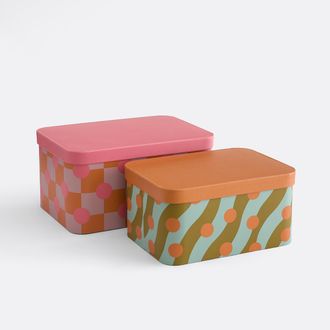 La Redoute Interieurs Set van 2 nestkastjes met deksels, TOUMA