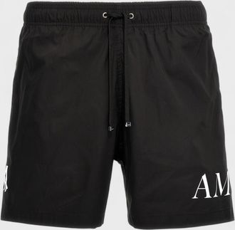 Amiri Mens Double Logo Swim Trunk Black - Size 2XL
