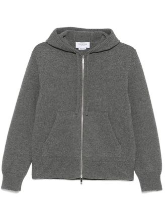 Thom Browne intarsia zip-up hoodie - Grey