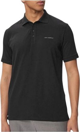 Karl Lagerfeld Logo Patch Polo Shirt - Heren - Polos - Zwart - L - Katoen - Tops