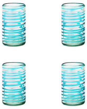 10 Strawberry Street Set Of 4 Meridia Mexican Glassware Hiballs