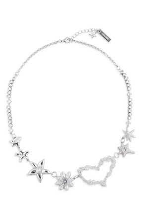 Collina Strada Heart Flame Constellation Necklace in Crystal Clear at Nordstrom